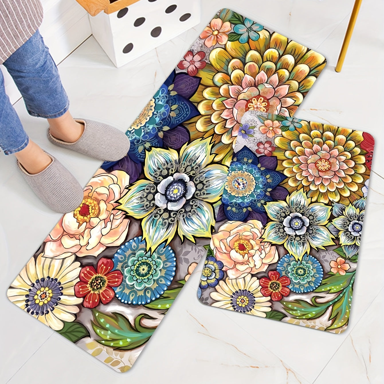 Flowers Meaty Kitchen Rug Flowers And Plants Kitchen Floor Mats