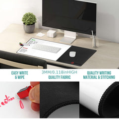 Large Desk Pad Mouse Mat with Writable Surface for Office Organization