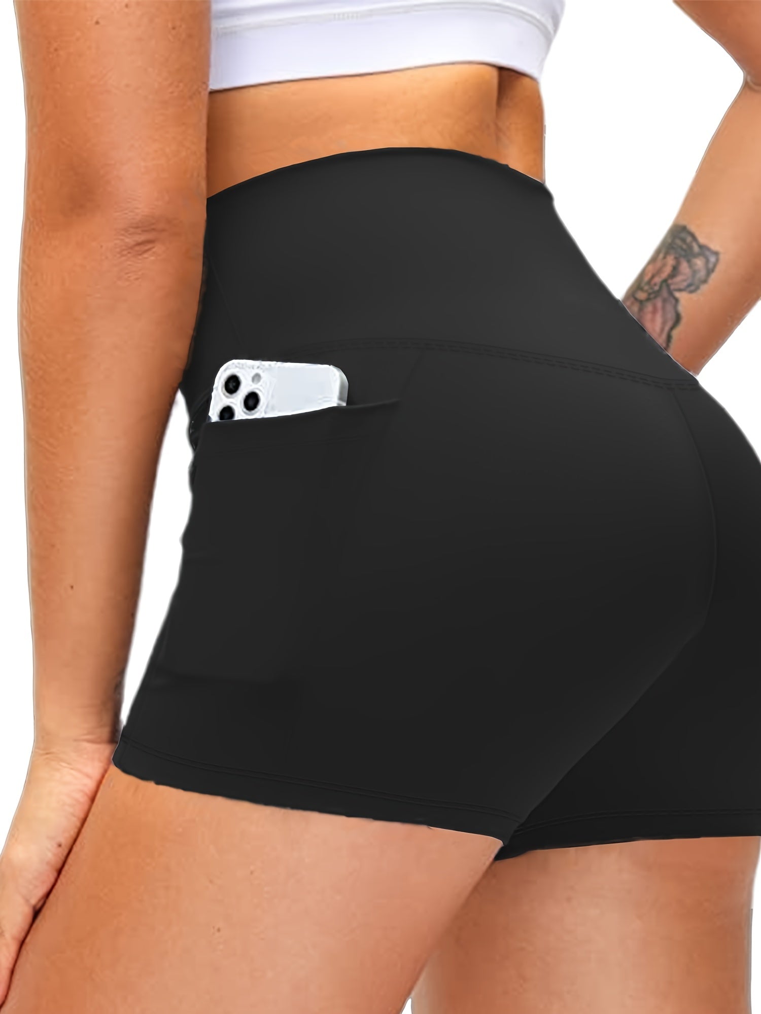 High Stretch Yoga Shorts With Side Pockets Women's Activewear