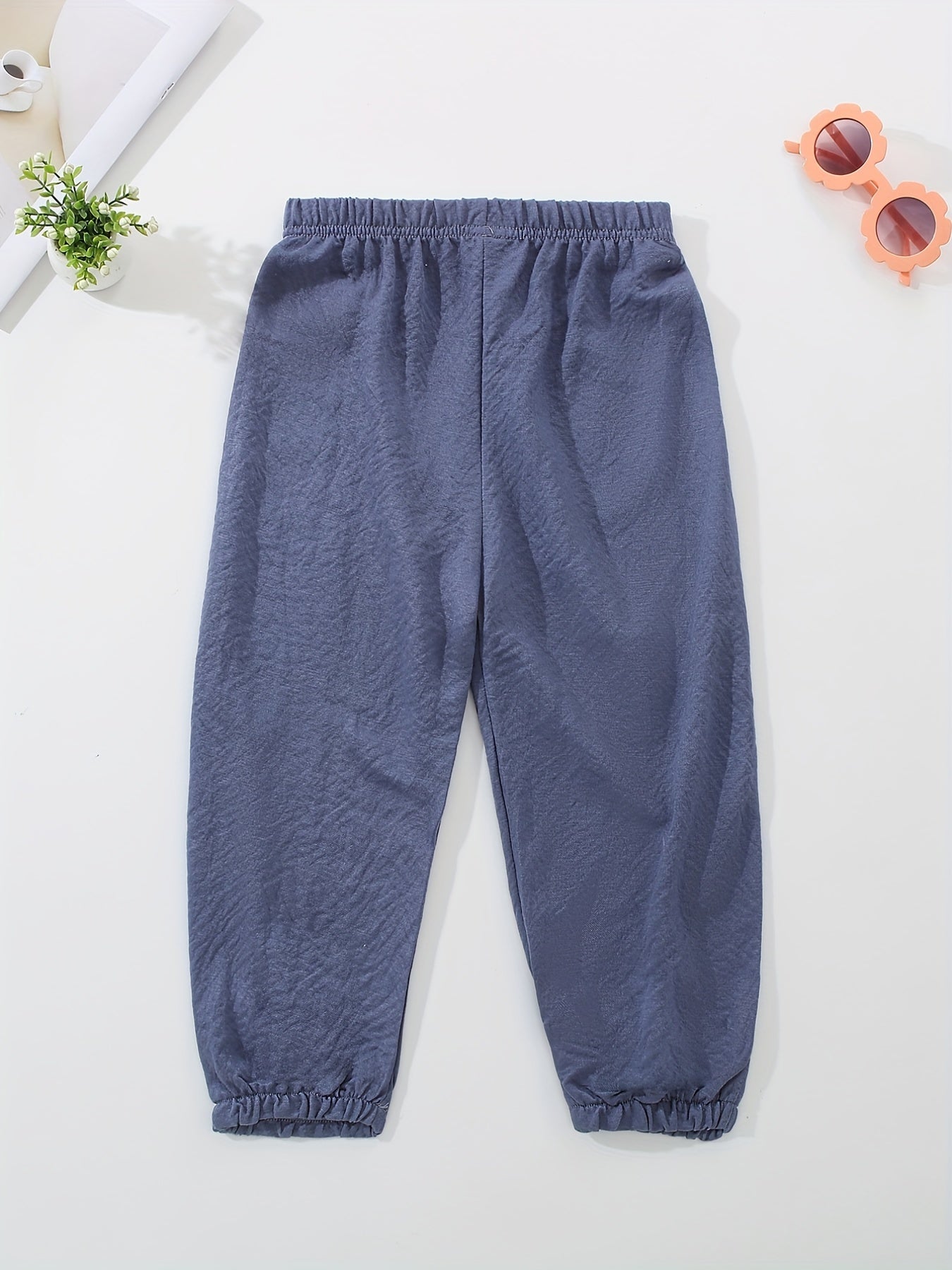 Kids Cartoon Embroidered Pants Soft Casual Capris