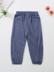 Kids Cartoon Embroidered Pants Soft Casual Capris