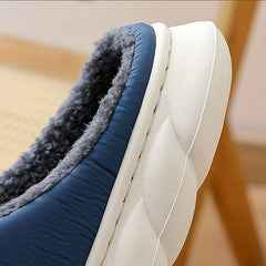 Plaid Nylon Cozy Slippers Soft Plush Lining