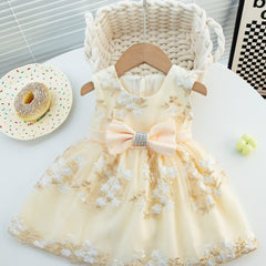 Mesh Princess Dress Embroidered Summer Puffy Cami Dress