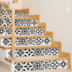 Watercolor Tile Print Staircase Sticker Self-Adhesive Waterproof Wall Decoration