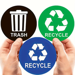 3pcs 12.7 cm Trash Can Sticker Labels, Waterproof, Sunscreen, Indoor Use