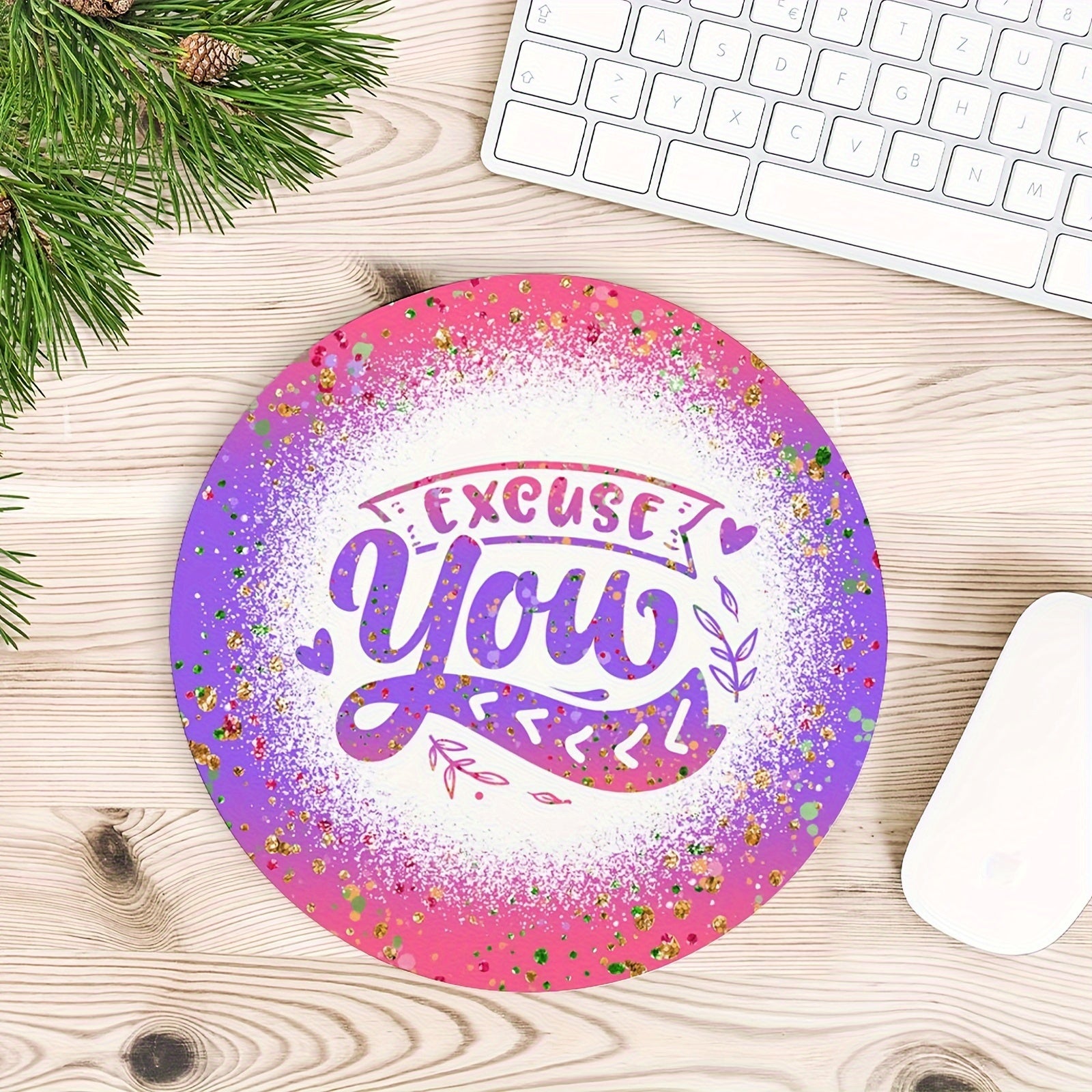 Round Mouse Pad with Non Slip Rubber Base Small Size 7.87 X 7.87 X 0.1inch