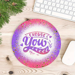 Round Mouse Pad with Non Slip Rubber Base Small Size 7.87 X 7.87 X 0.1inch