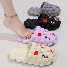 Girls' Cartoon Charm Lychee Slippers Non Slip Lightweight Indoor Shower Pool