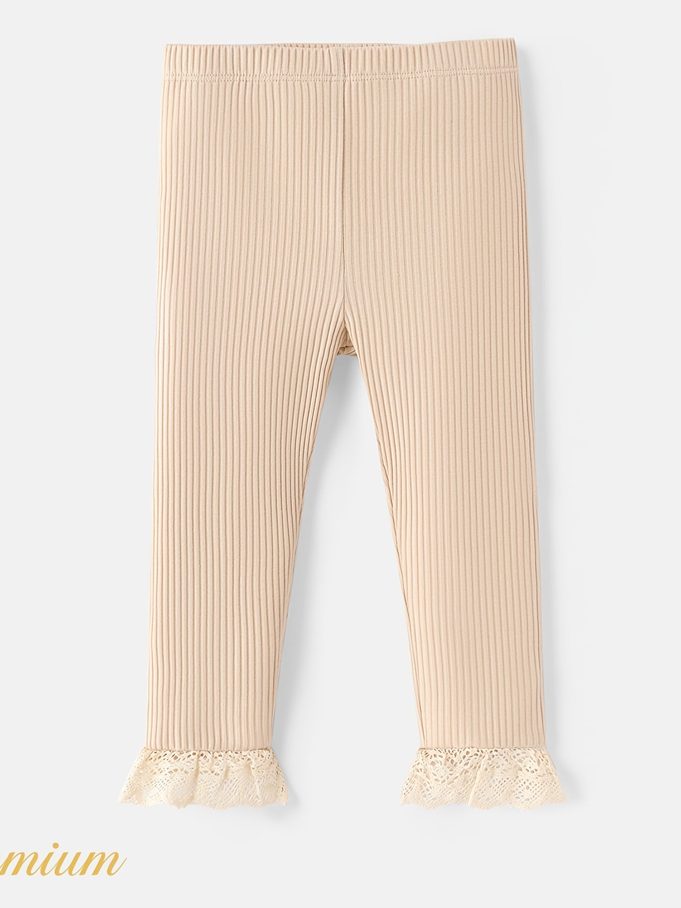 Baby Girl's Ribbed Knit Leggings Lace Up Trousers