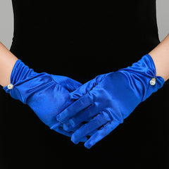 Wedding Satin Bow Gloves Bridal Gloves Formal Event Party Cosplay Opera 1pair