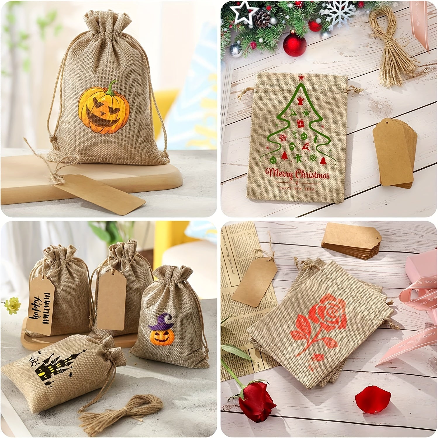 25pcs Drawstring Bags 10 15 4in 6in Closure Gift Bags For Wedding Party
