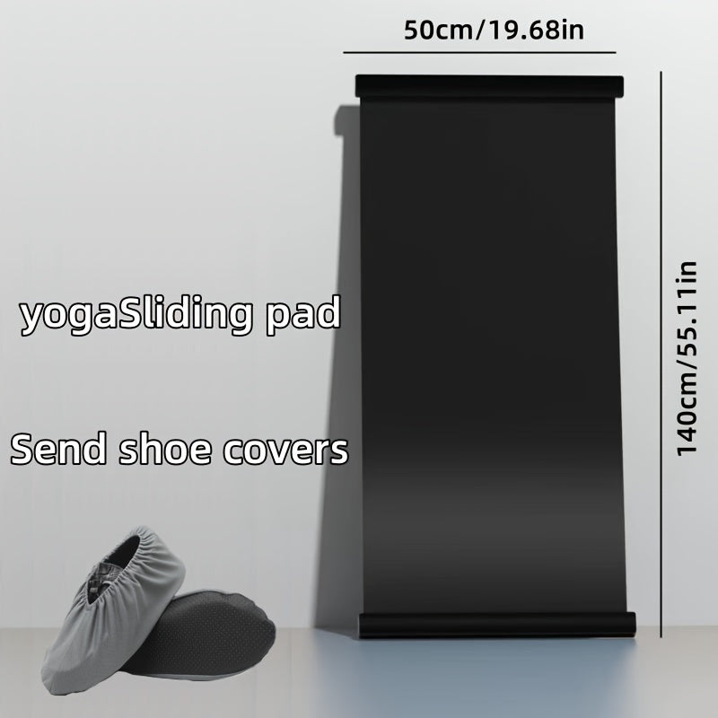 Mute Yoga Sliding Mat With Shoes Sleeves & Storage Bag