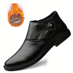 Men's Plaid Monk Strap Ankle Boots Wear resistant Non Slip Casual Boots