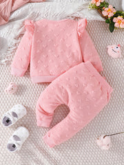Baby Girl's Love Star Graphic Long Sleeve Top & Trousers Set