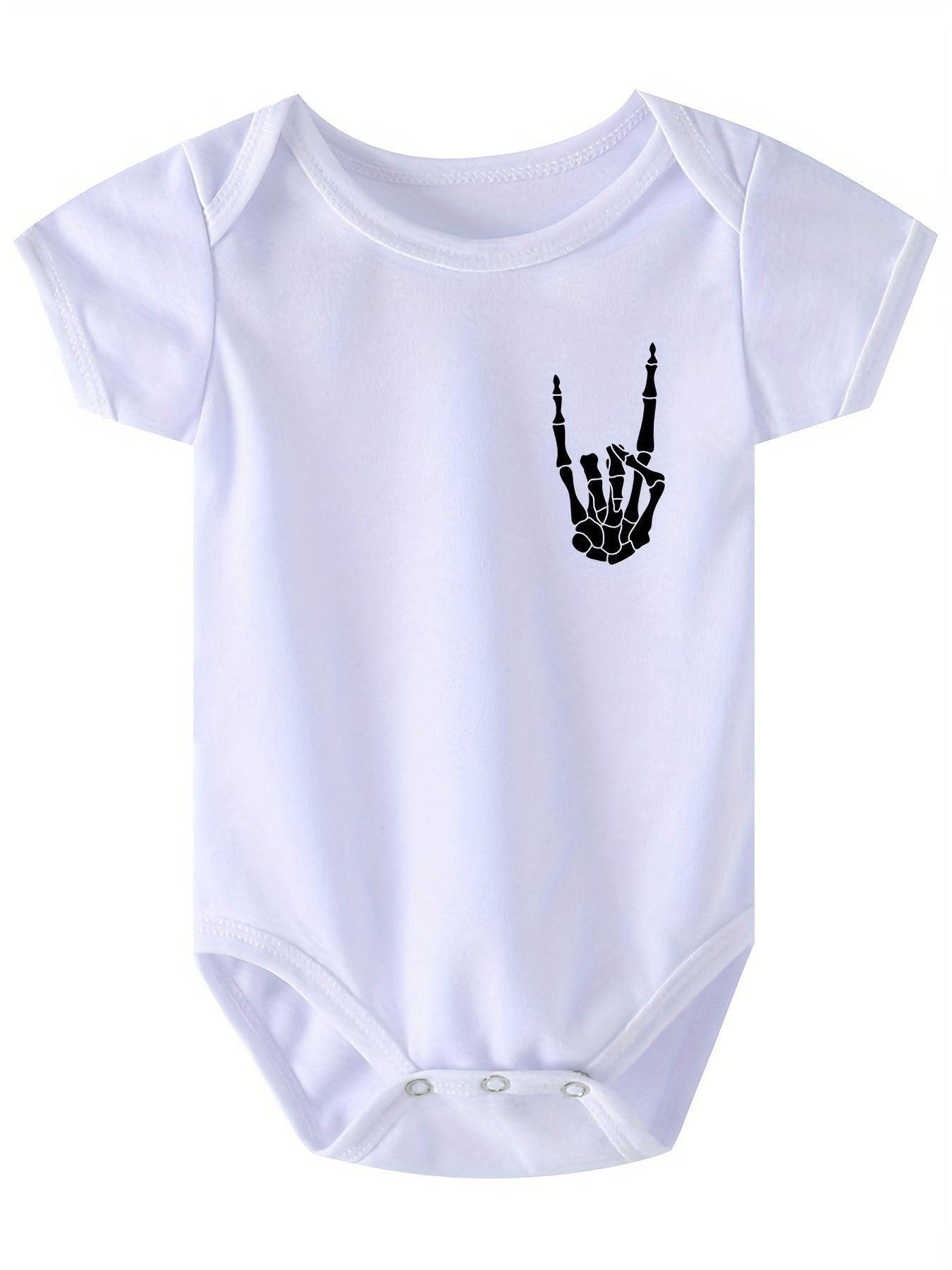 Funny Skull Hand Baby Romper Short Sleeve Bodysuit