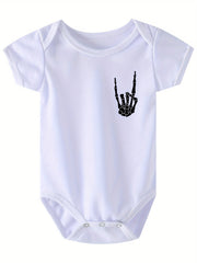 Funny Skull Hand Baby Romper Short Sleeve Bodysuit