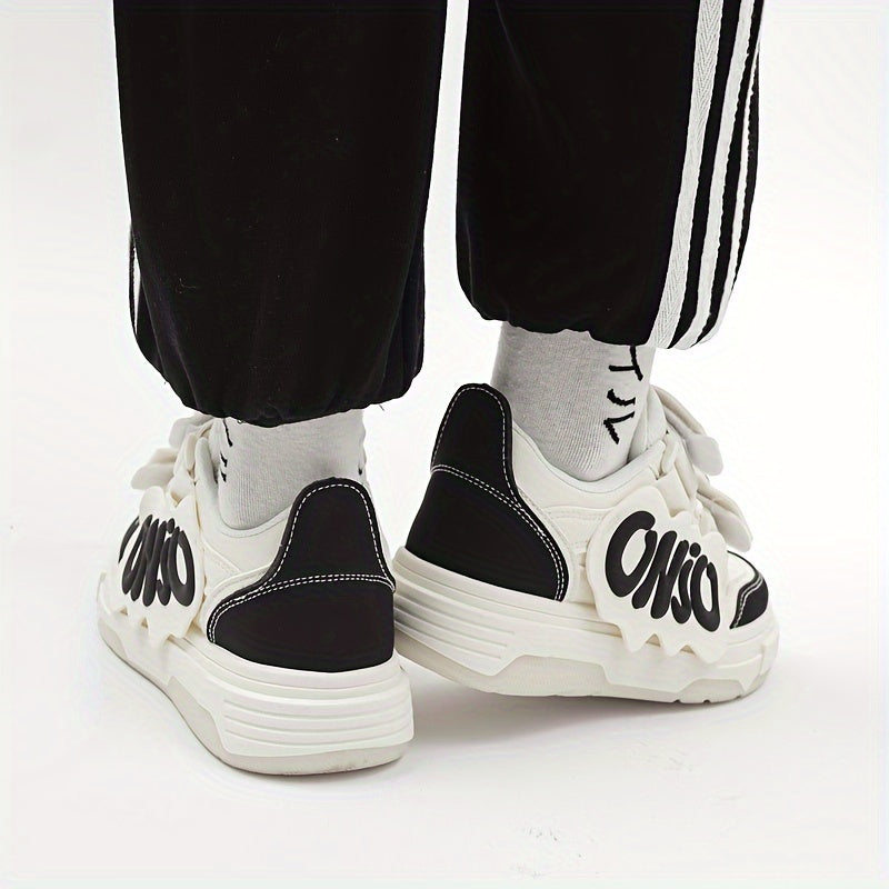 Women's Letter Graphic Low Skate Shoes Causal Flat Sports Sneakers