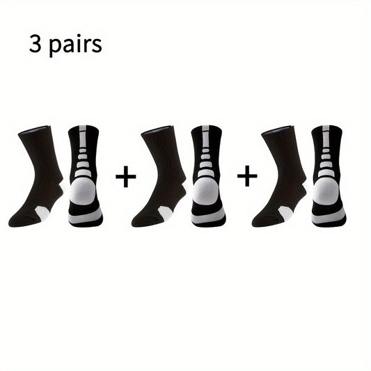 Men's Mid Crew Sport Socks for Basketball Training