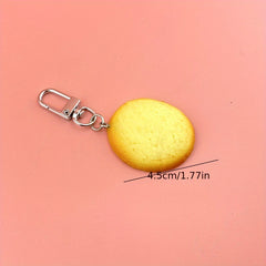 Simulation Cookie Keyring Pendant Love Soda Cracker Decoration Gift