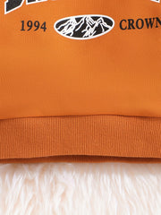 Baby Boy's Letter Graphic Sweatsuit Hoodie & Pants Set for Autumn/Winter