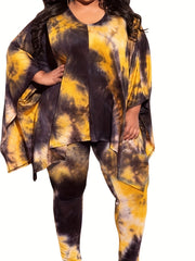 Leopard Print Bat Sleeve 2 Piece Set