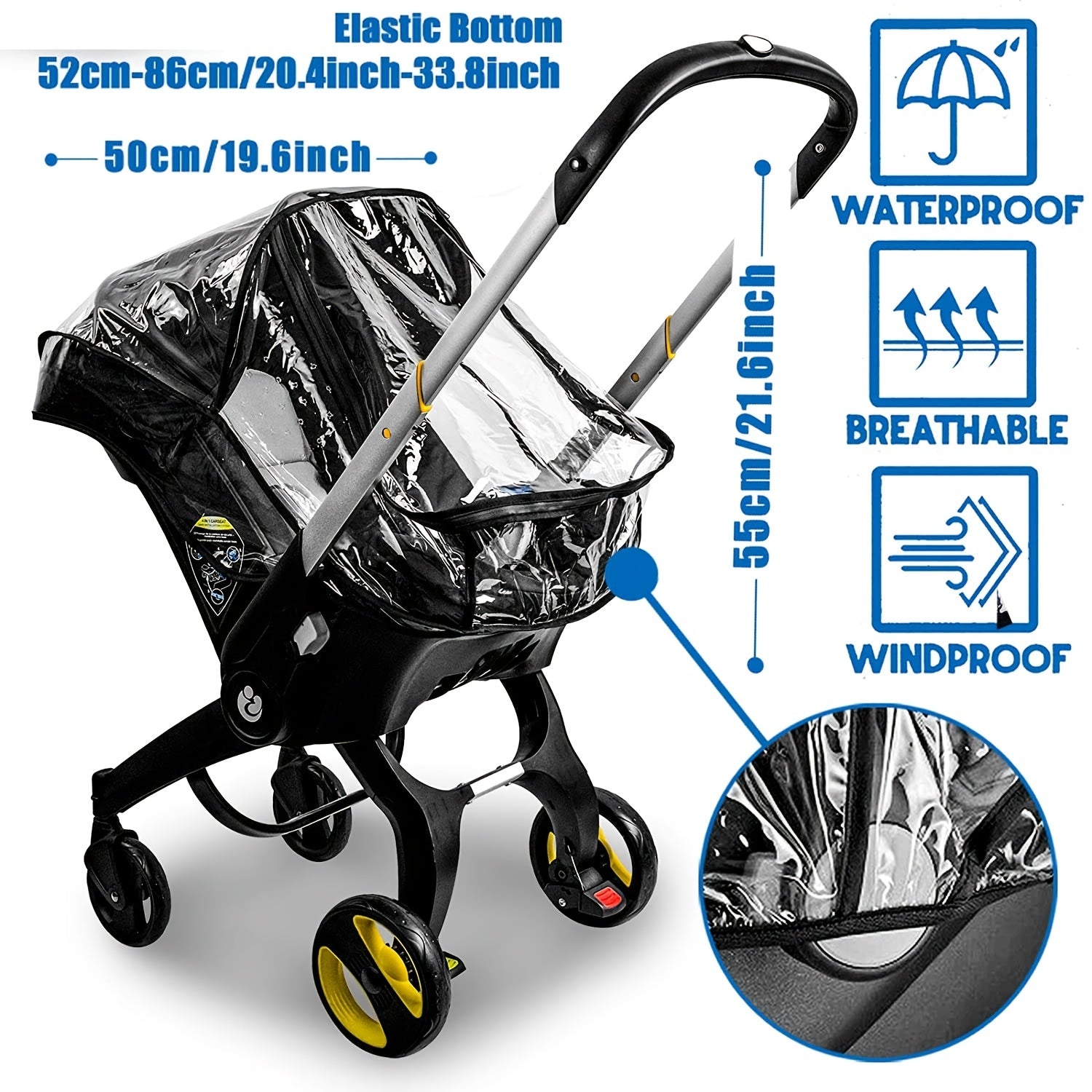 Universal Stroller Rain Cover Waterproof Windproof Protection