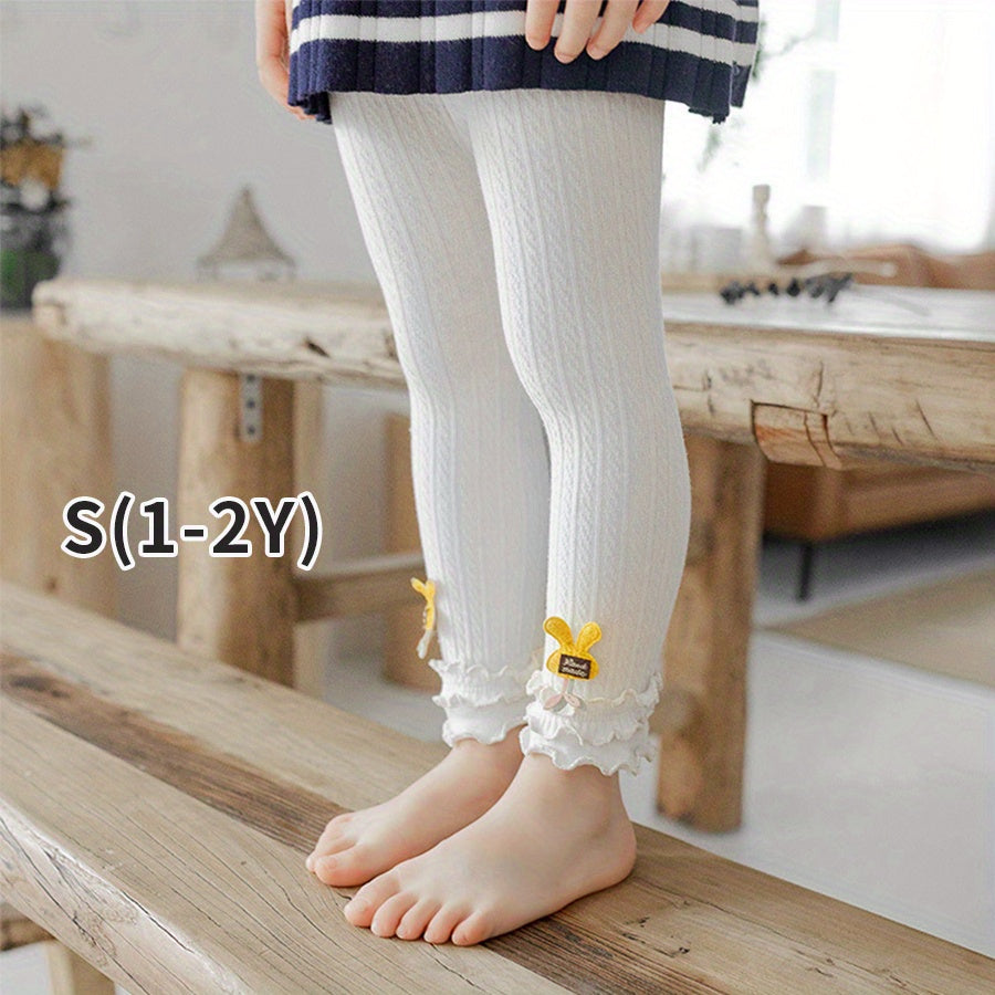 Girls Ruffled Edge Cotton Pantyhose Leggings