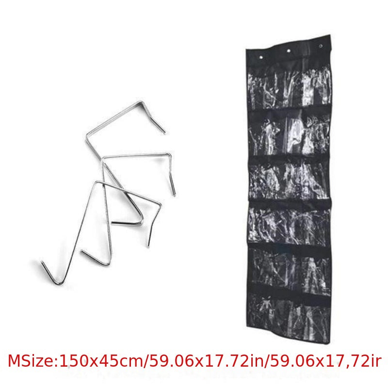 24 Pockets Shoes Organizer Rack Hanging Over The Door