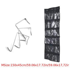 24 Pockets Shoes Organizer Rack Hanging Over The Door