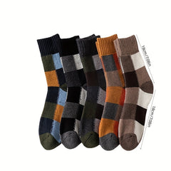 5 Pairs Ruffle Plaid Rabbit Wool Warm Socks