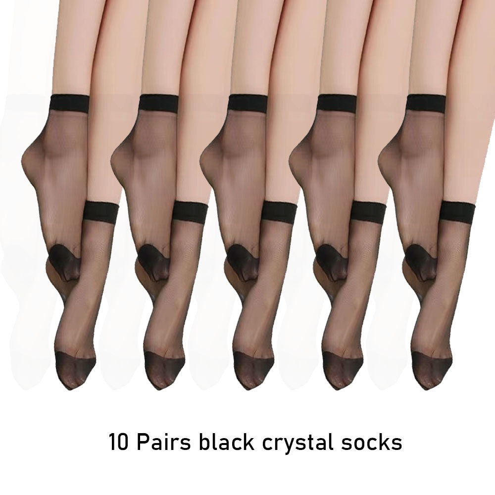 10 Pairs Sheer Short Socks Lightweight Anti-Snag Women's Stockings