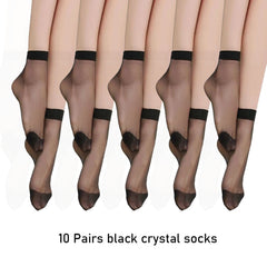 10 Pairs Sheer Short Socks Lightweight Anti-Snag Women's Stockings