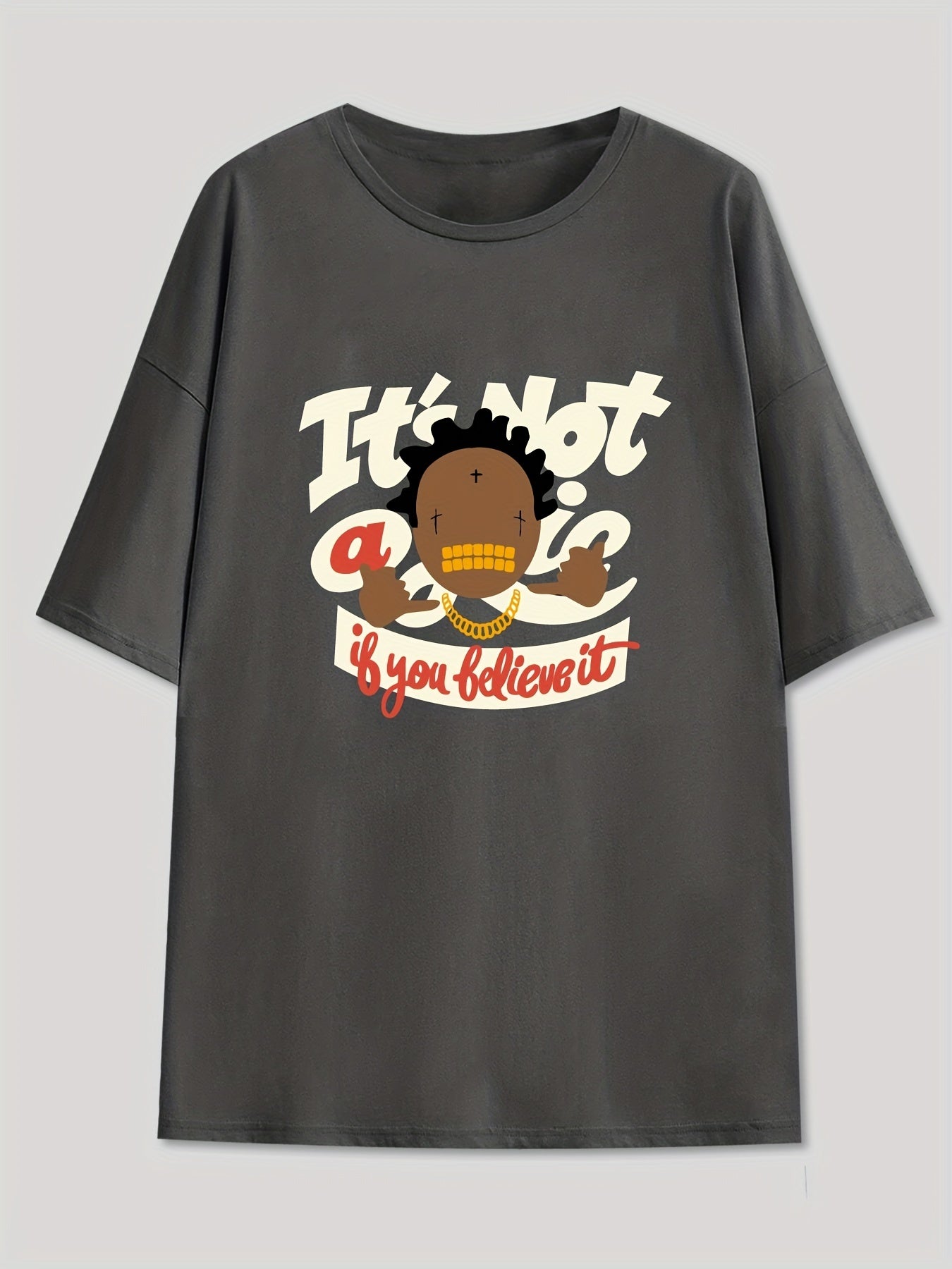 Men's Hip-Hop Graphic Tee Casual Stretch Tee