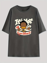 Men's Hip-Hop Graphic Tee Casual Stretch Tee