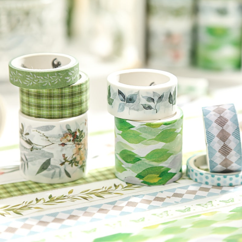 10 Pack Paper Tape Suits 8.5cm 7.5cm 3.5cm Small Fresh Flower Journal Tape