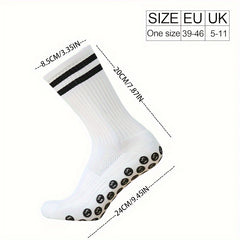 1pair Striped Football Socks Non-slip Soccer Socks Grip Socks