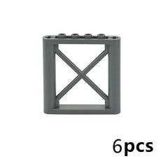 6pcs Building Block Set with 6x6 Dot Support Frame for Educational Toy