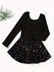 Girl's Starry Graphic Fancy Dance Dress Ballet Dress