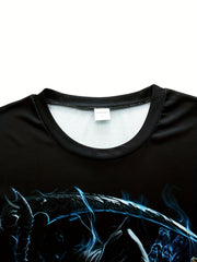Men's Skeleton Print T-shirt & Shorts Set