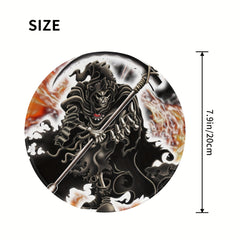 Death Version Style Round Sewn Edge Mouse Pad for Office Work and Gaming