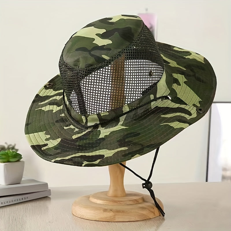 Summer Men's Bucket Hat Large Brim Camouflage Sun Hat