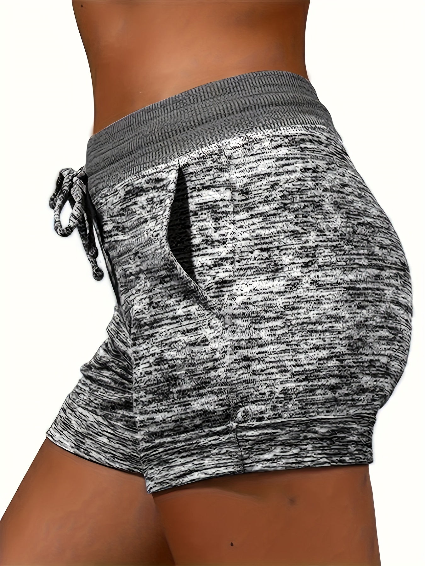 Rainbow Mouth Pattern Drawstring Shorts Casual Dual Pockets Shorts