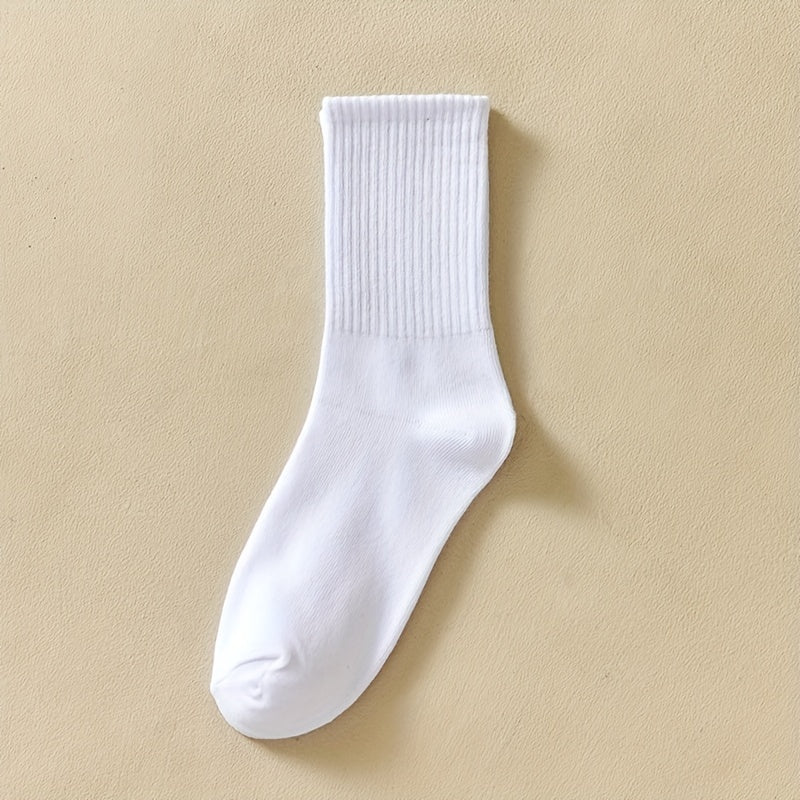 Comfy Ribbed Sport Socks Breathable Mid Tube Women's Stockings