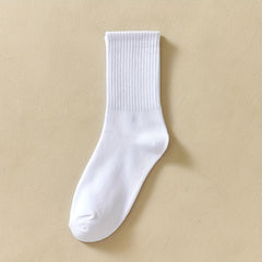 Comfy Ribbed Sport Socks Breathable Mid Tube Women's Stockings