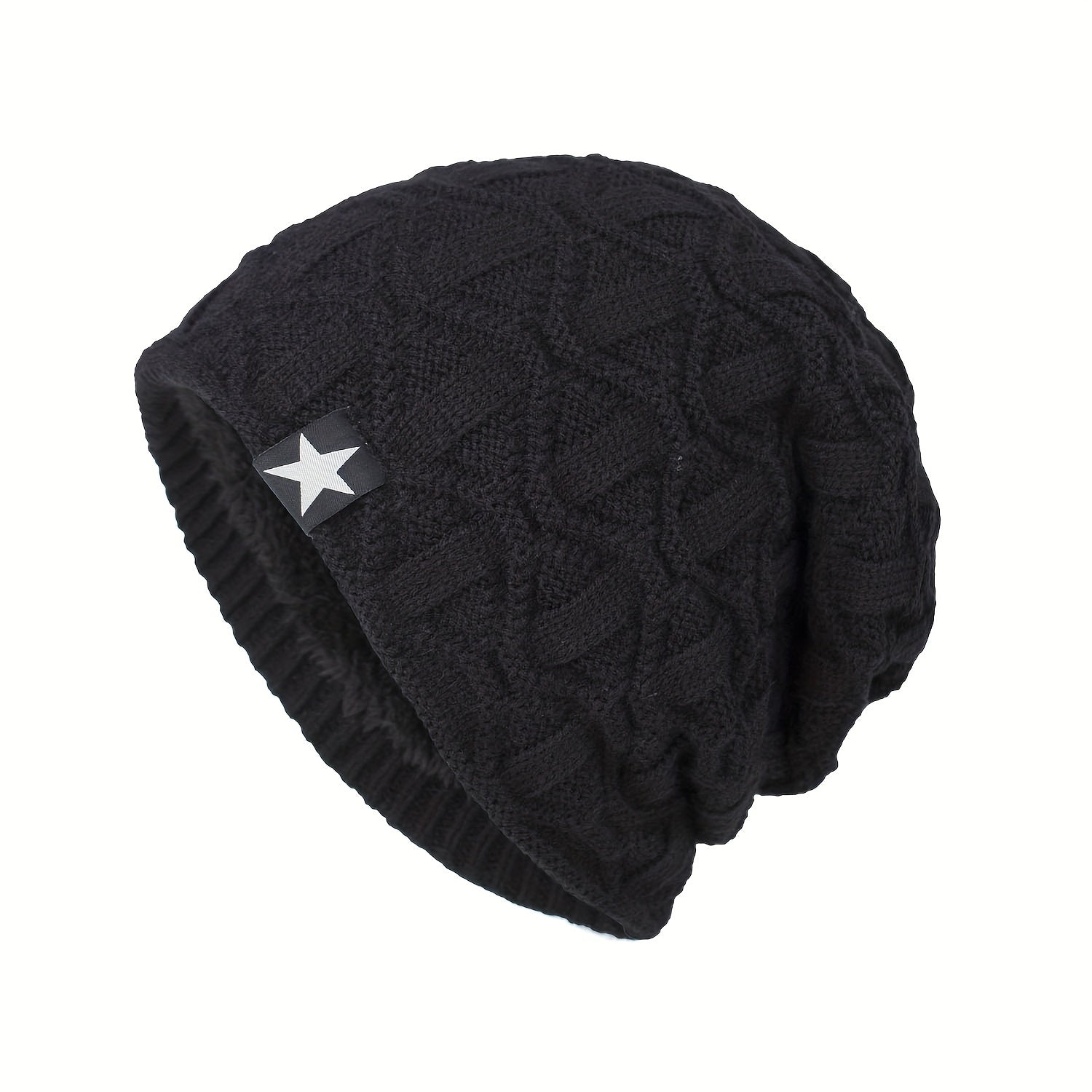 Men's Winter Thickened Solid Knitted Woolen Hat