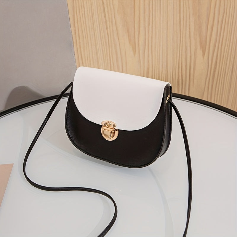 Girls Contrast Saddle Bag Shoulder Crossbody Coin Bag