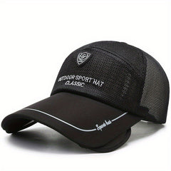 Adjustable Retractable Baseball Cap with Embroidered Letter for Outdoor Sport