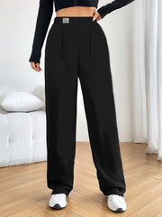 Wide Leg Casual Pants Elastic Waist Running Jogger Pants