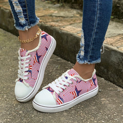 4th July Women's Star Graphic Canvas Low Top Sneakers