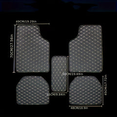 5pc Car Floor Mats Universal Waterproof Full Set Auto Rugs Leather C